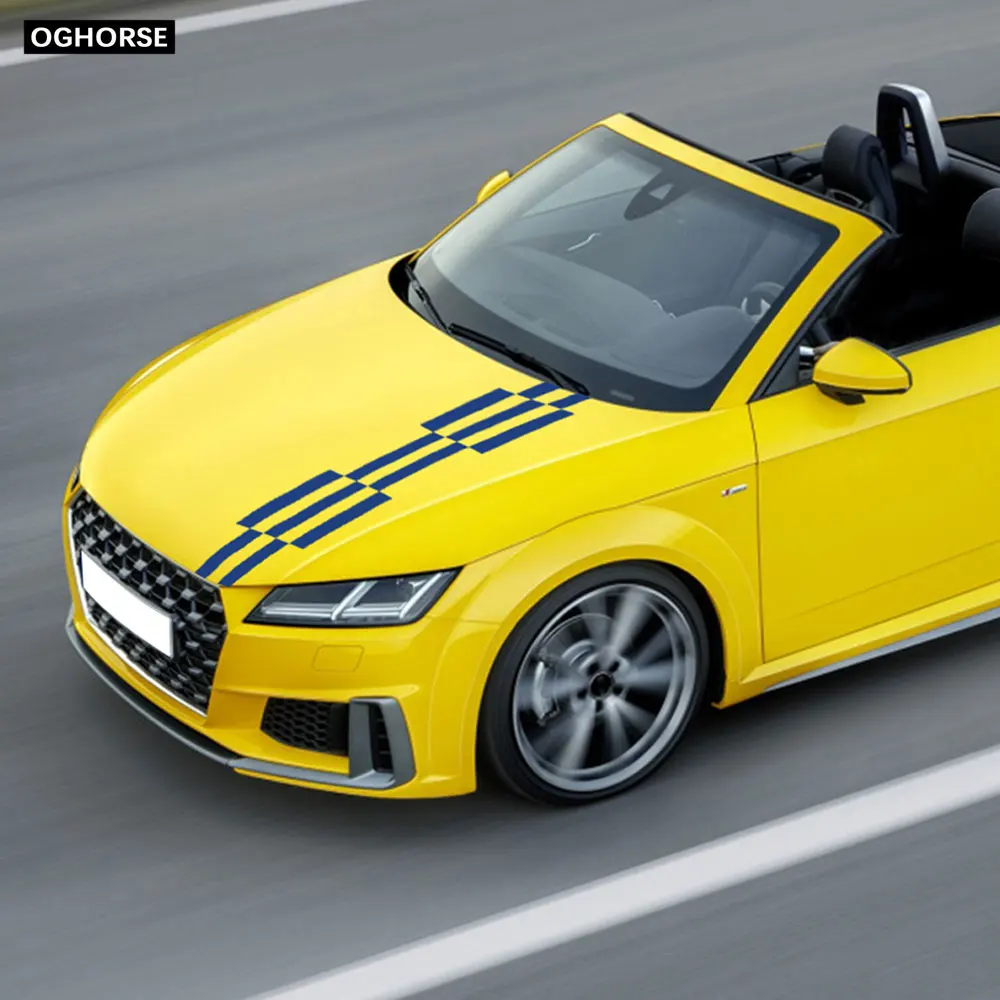 Наклейка на капот в полоску для Audi A4 B5 B6 B7 B8 B9 A3 8P 8V 8L A6 C6 C5 C7 A5 A1 8X A7 A8 Q5 Q7 Q3 Q1 TT