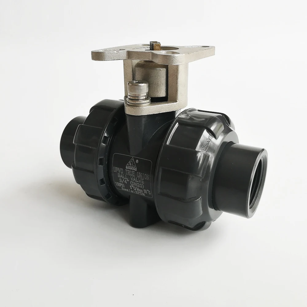 Двухсторонний ПВХ 1 'ɲ провода DN25 моторизованный шаровой клапан BSP/NPT AC110-230V 10