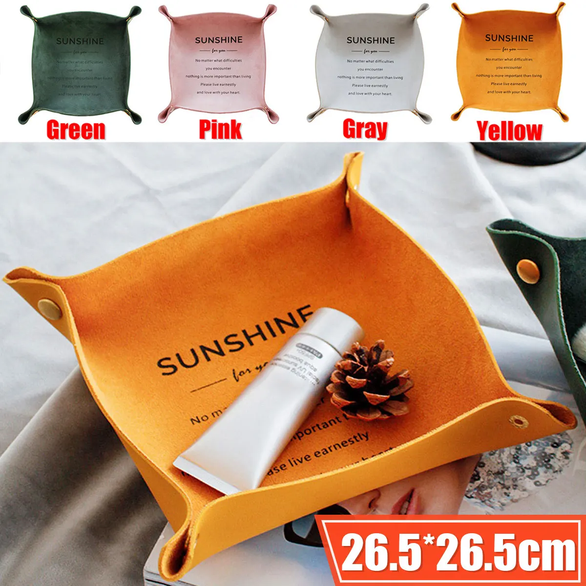 

Foldable Storage Trays Square Tray for Jewelry Phone Key Wallet Coin Desktop Storage Box Sundries Bins Home Party Table Decor