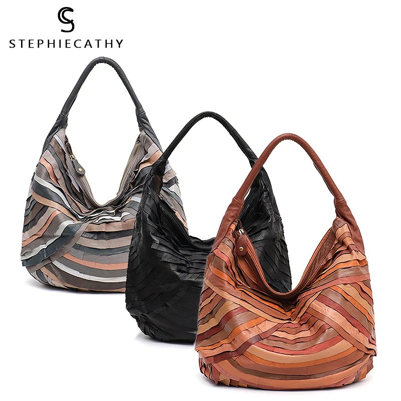 Женская сумка Хобо из овечьей кожи с верхней ручкой|Сумки ручками| |