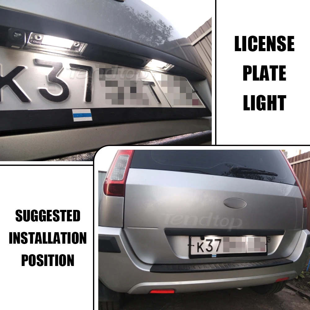 2 шт. без ошибок 12 В Белый супер яркий Canbus светодиодный номерной знак лампа для Ford