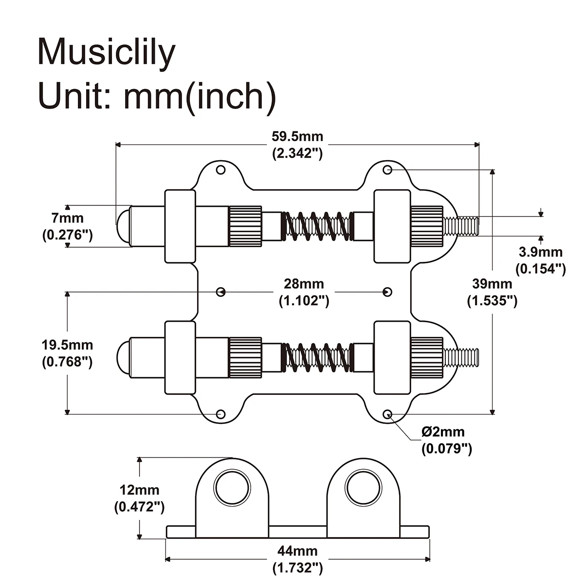 Musiclily Pro двойной латунный регулятор тремоло стабилизатор стопора Для Floyd Rose и