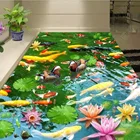 Напольный коврик в современном скандинавском стиле, с изображением свежих зеленых растений, Противоскользящий коврик для спальни, гостиной, детской комнаты, домашнего декора