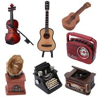 doll musical instrument wooden guitar model with pu box toys dolls accessories pretend play furniture toys