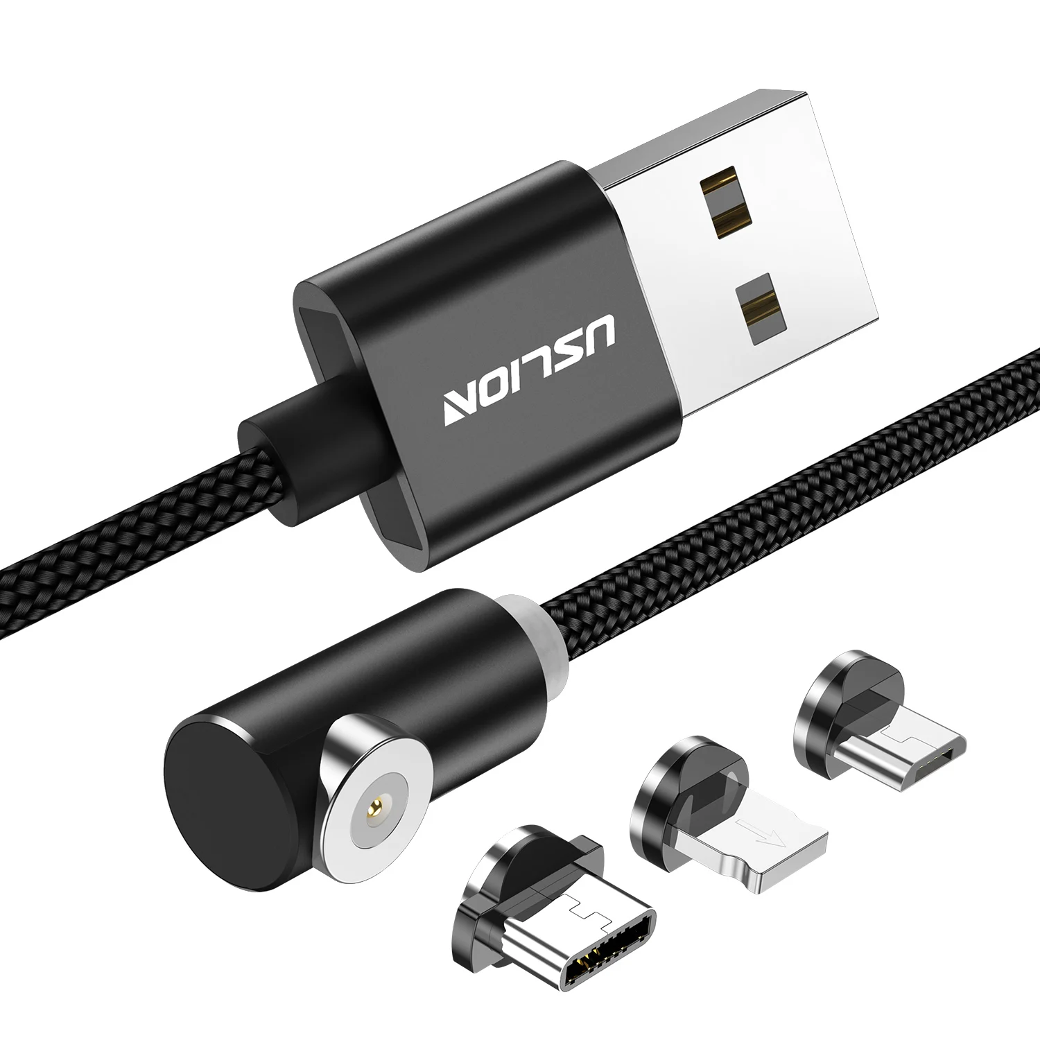 Магнитное зарядное устройство USLION кабель USB Type-C для Samsung S9 магнитный iPhone Micro