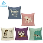 Полиэстеровые декоративные подушки с изображением собаки, Бигля, чехлы на подушки для дома, для дивана, домашней подушки, чехол, Funda Cojines