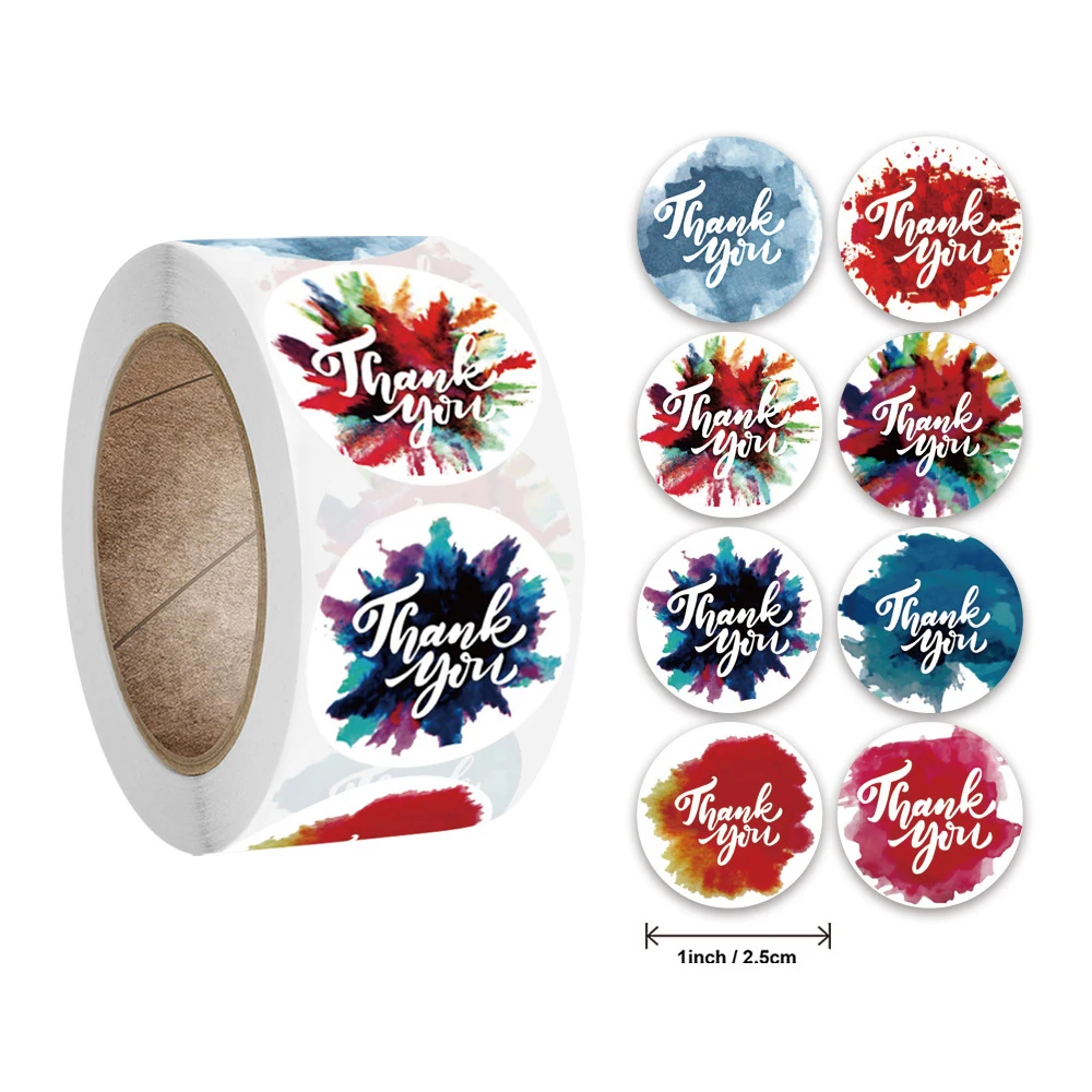 Акварельные дизайнерские наклейки 100 500-этикетки для печати шт. с надписью Thank You