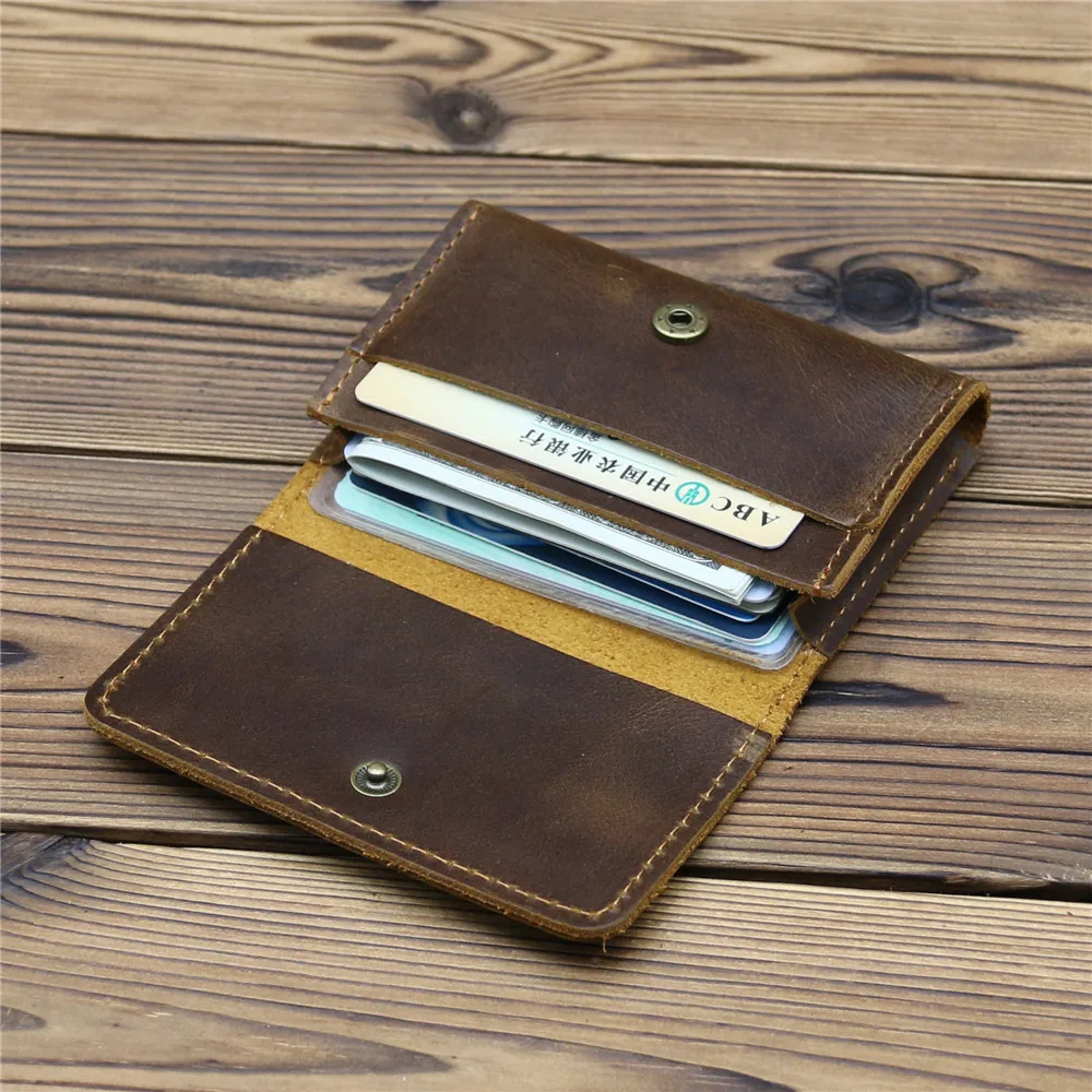 Новое поступление, винтажный держатель для карт, мужской держатель для кредитных карт из натуральной кожи, маленький кошелек, сумка для ден...