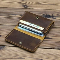 new arrival vintage card holder men genuine leather credit card holder small wallet money bag id card case mini purse for male