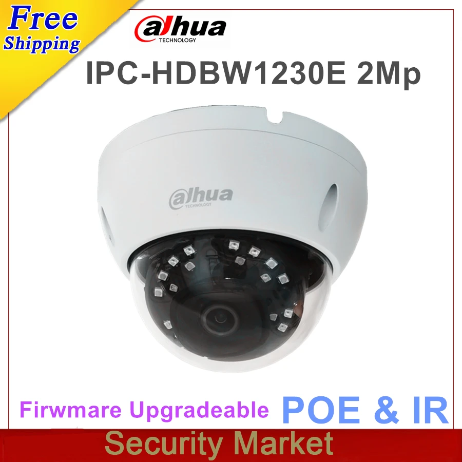 Оригинал dahua английская версия IPC-HDBW1230E 2MP ИК Мини-купольные поворотные сетевые