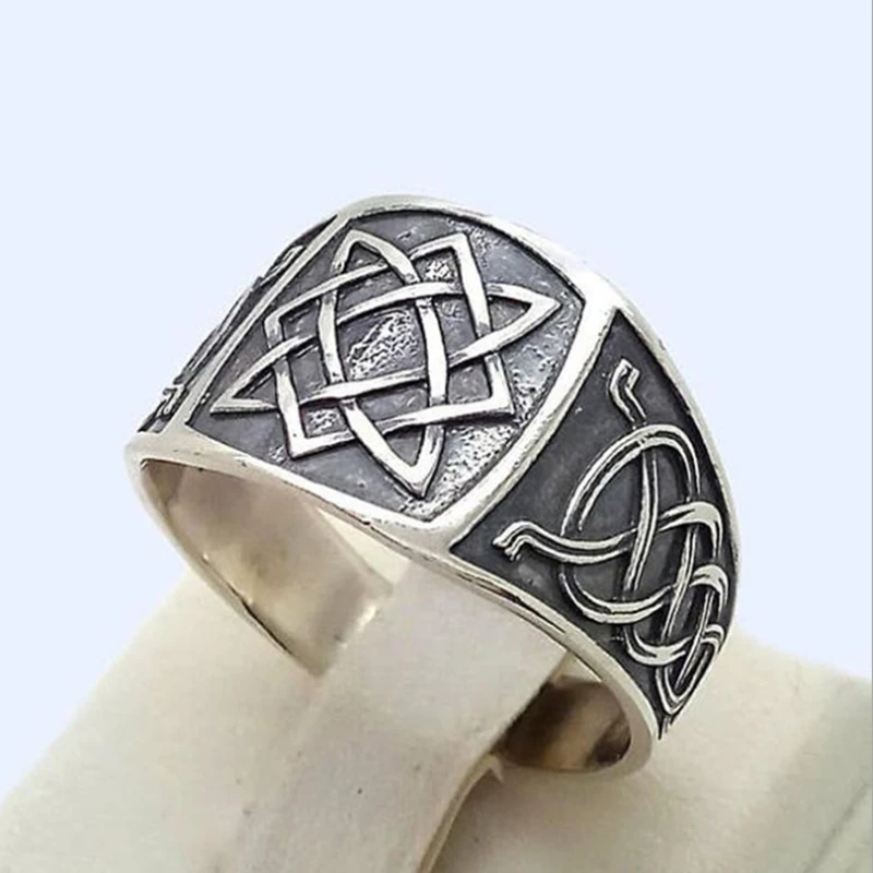 

Retro Classical Polygon Luxury Ring for Men Party Punk Rock Wedding Anniversary Jewelry Gift