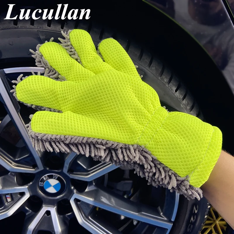 

Lucullan Preference Detailer, варежка из синели с лапками, двусторонняя перчатка из микрофибры для внутренней и экстерьера, автодетализация, чистящая перчатка