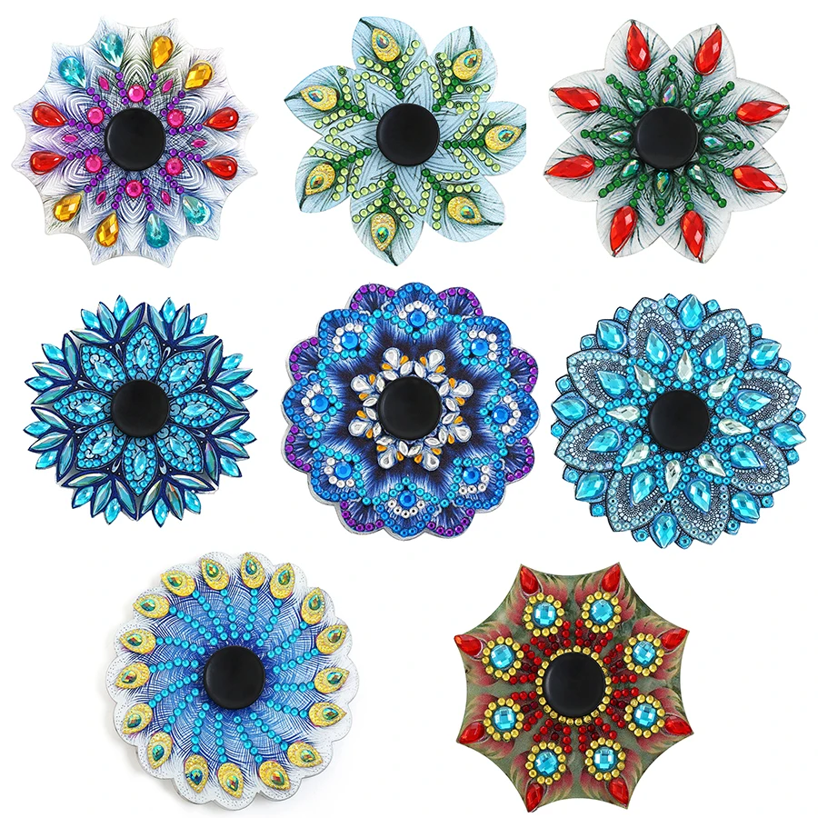 

Double Sided Drill Diamond Painting Fingertip Spinner DIY AB Crystal Rhinestone Colorful Mandala Spinning Top Art Crafts Gifts