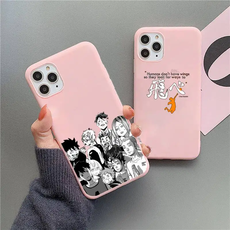 

Japan Anime Haikyuu Oya Cute Phone Case Candy Color for iPhone 11 12 mini pro XS MAX 8 7 6 6S Plus X 5S SE 2020 XR волейбол аним