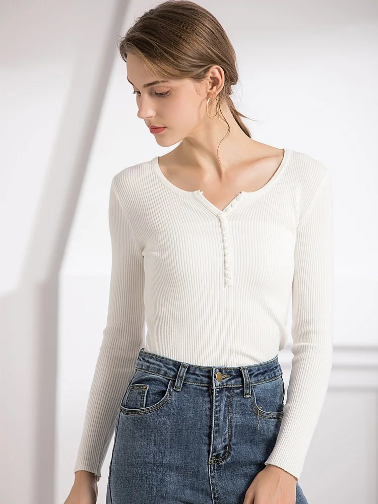 Свитер женский однотонный на пуговицах SW803 | Женская одежда