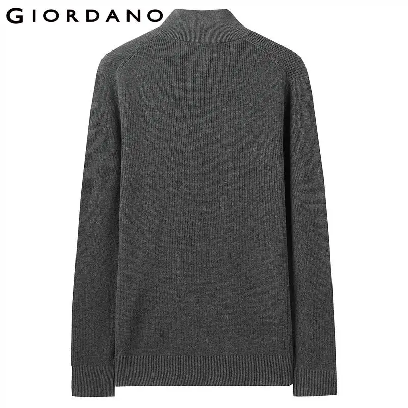 Giordano мужской свитер с высоким воротом на молнии, выполнен в двух цветовых вариантах