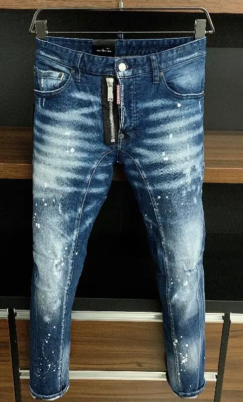 

Italy European Casual brand design hole pants jeans A382