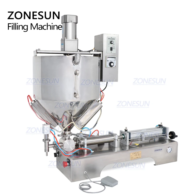 ZONESUN одно сопло крем мед шоколад соус бутылка для воды упаковочная машина с нагревателем наполнитель