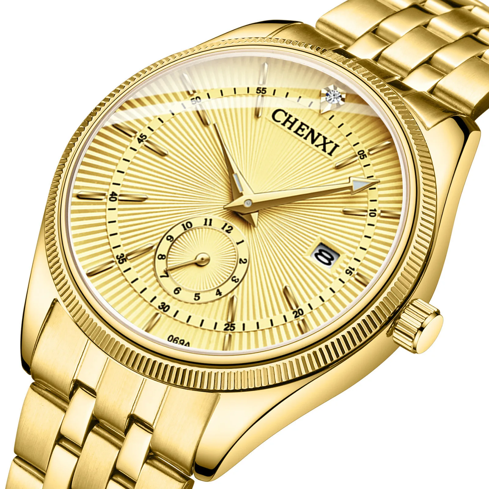 2020 модные повседневные мужские кварцевые часы золотые парные с двумя иглами на