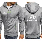 Свитшот мужской с капюшоном, повседневная кофта на молнии, с длинным рукавом, с принтом логотипа автомобиля Hyundai Motor, в стиле хип-хоп, одежда в стиле Харадзюку