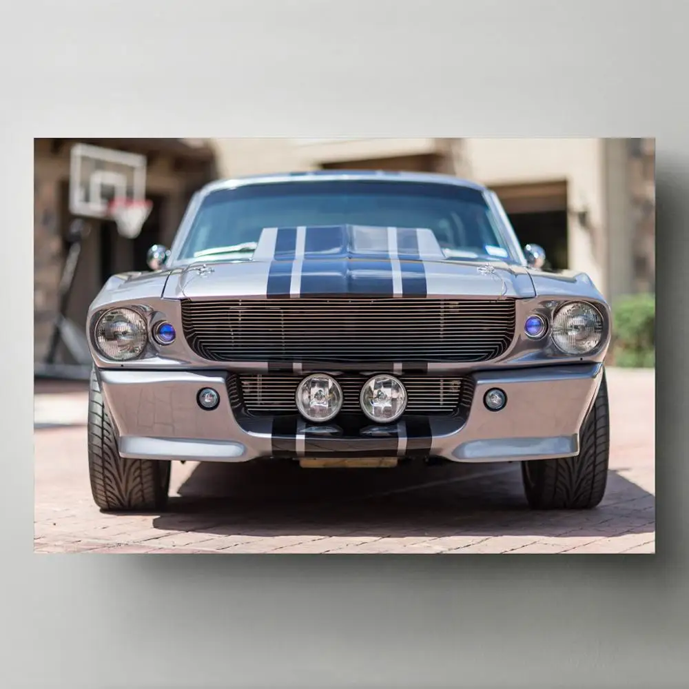 Fords Mustang Shelby GT500 передние фары старые автомобили плакаты настенное Искусство