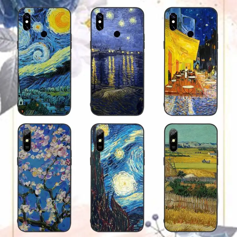 

Van Gogh starry night art painting Phone Case For Xiaomi Redmi note 7 8 9 11 i t s 10 A poco f3 x3 pro lite funda coque cover