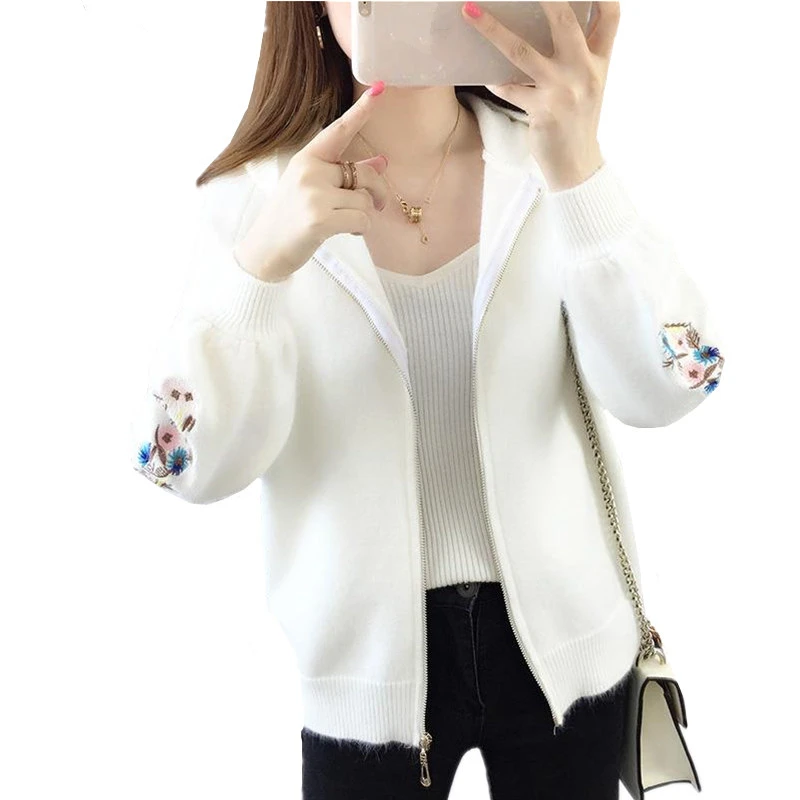 Харадзюку короткий вязаный кардиган женский свитер осень 2020 размера плюс белый