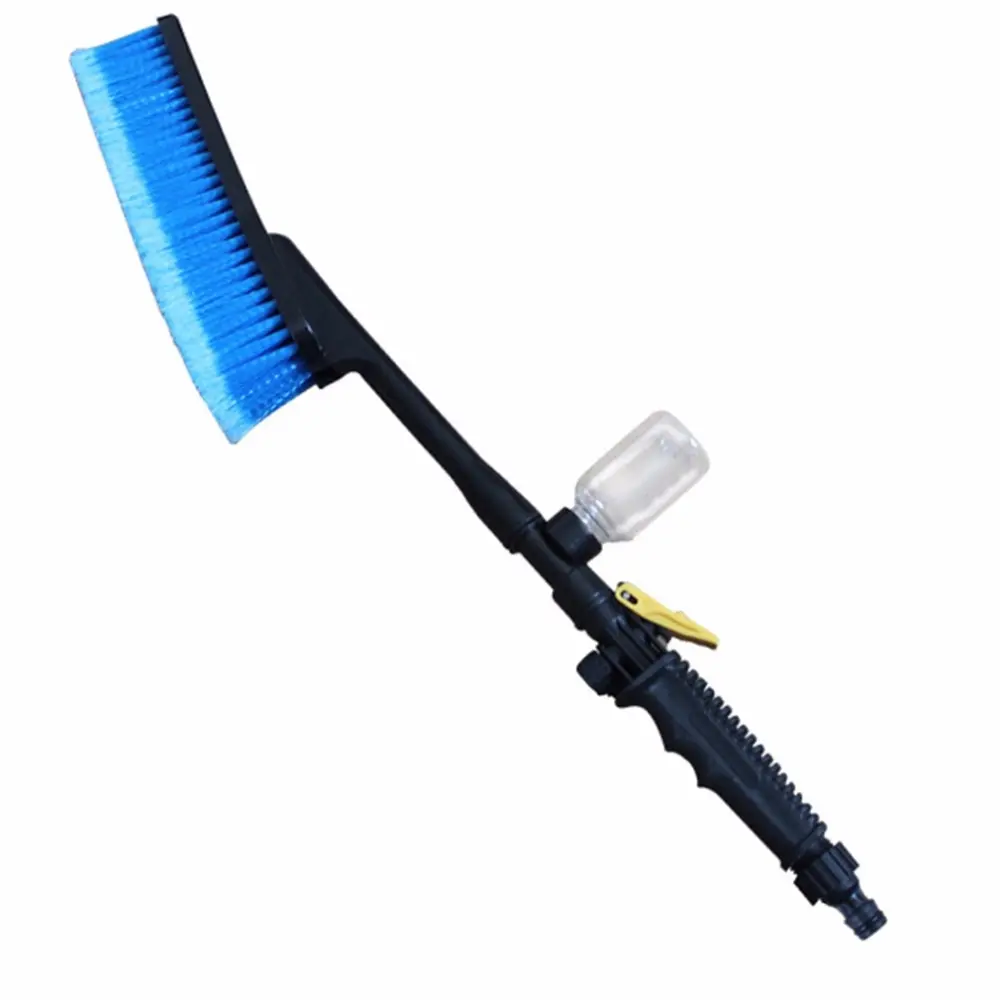 

Blue Car Wash Brush Auto Exterior Retractable Long Handle Water Flow Switch Foam Bottle Car Cleaning Brush
