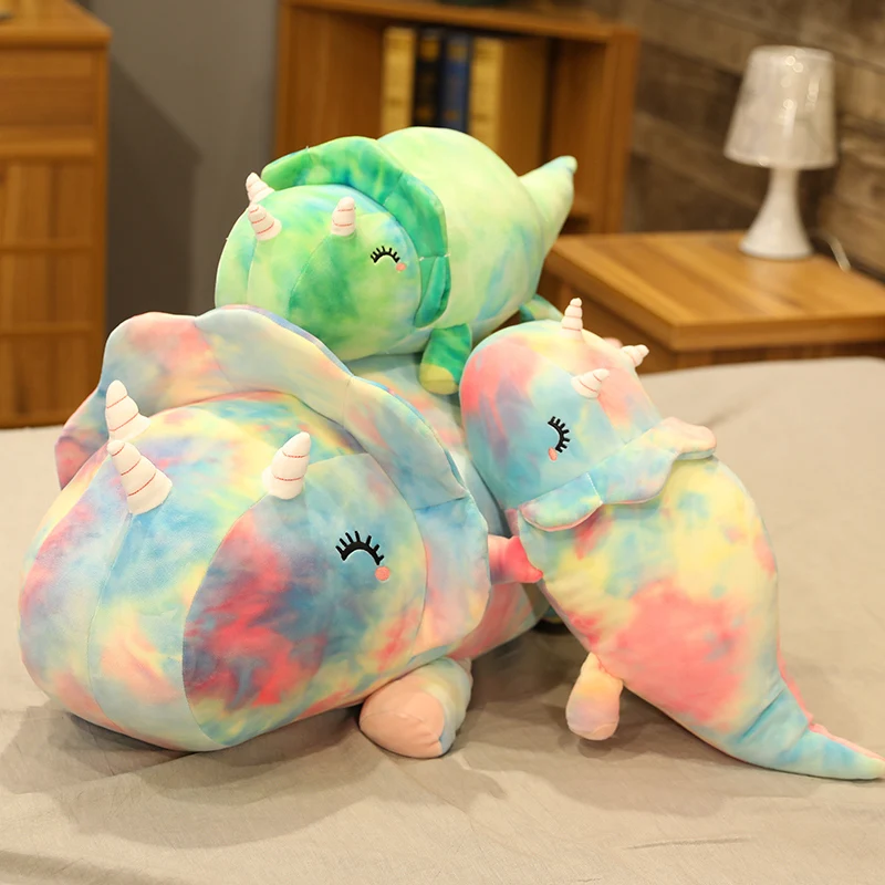 

1pc 70cm Lovely Dragon Soft Stuffed Cartoon Anime Colorful Tyrannosaurus Stuffed Toy Dolls Super Quality BIthday Gift For Kids