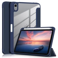 case for apple ipad mini 6 2021 8 3 inch luxury clear transparent back smart cover with pencil holder for ipad mini 6 2021 case