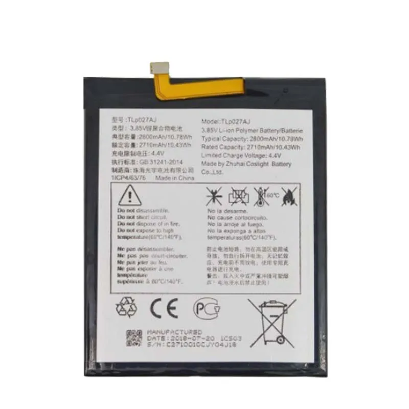 Новый 100% 2800mAh TLp027AJ Сменный аккумулятор для Alcatel Idol 5 OT 6058D Cell мобильный телефон
