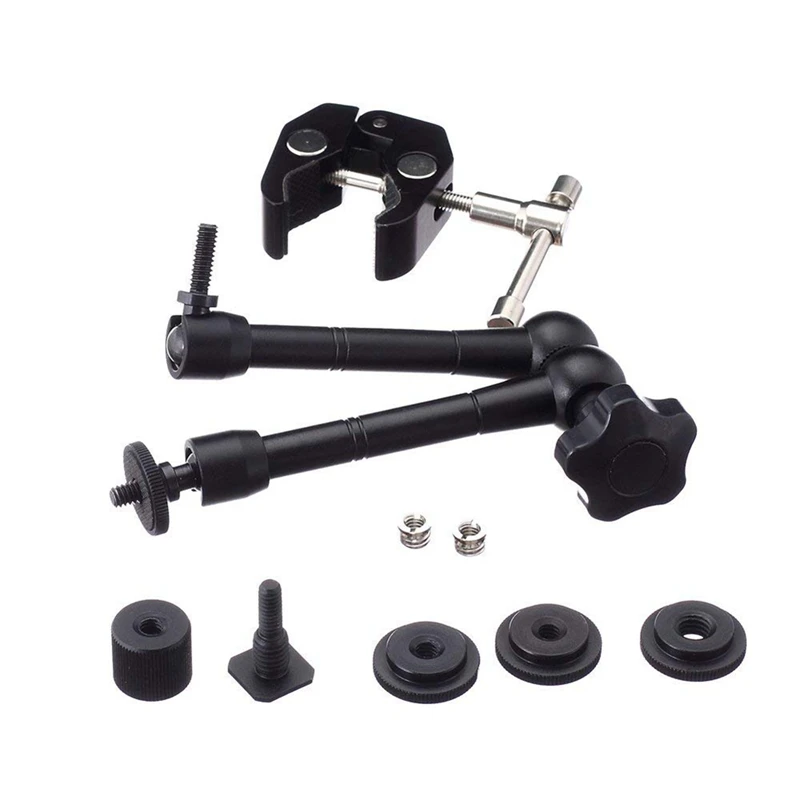 

11 Inch Articulating Friction Magic Arm & Dimmable 49 LED Light Mini Portable Video Fill Light