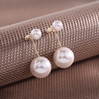 2021 new pearl stud earrings round imitation pearl short dangle earrings s295 silver needle women korean fashion jewelry earring