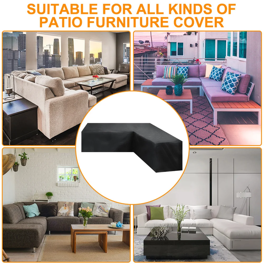 

L Shape Furniture Cover Lounge Garden Outdoor Polyester Tightening Cord