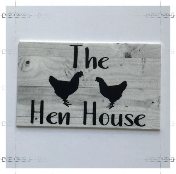 

Retro tin paintings Tin Sign The Hen House Chien Coop Sign Wall Plaque Or Hanging 8x12 inches/20x30cm