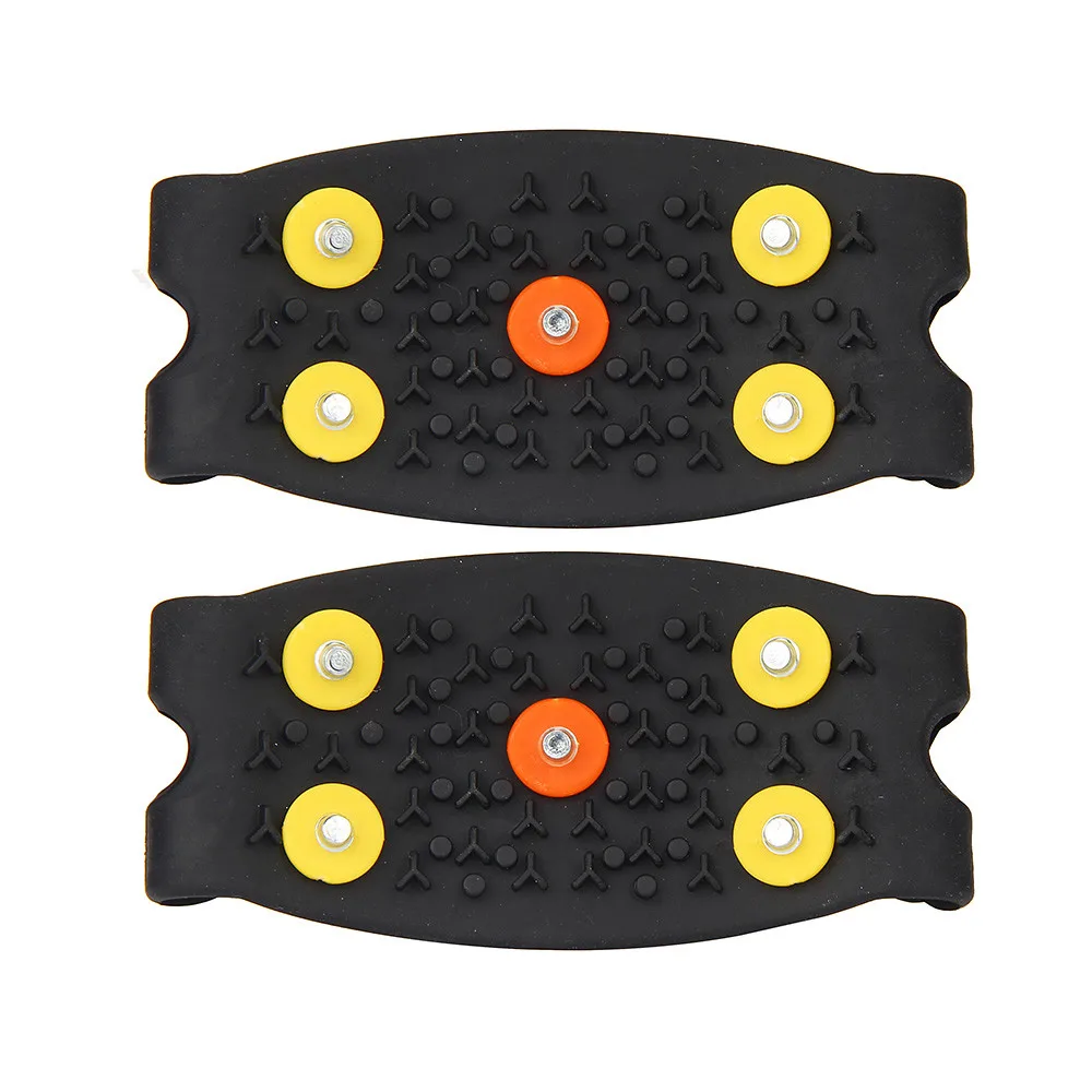 1 пара противоскользящие шипы с 5 гвоздиками для снега скалолазания скобы обуви