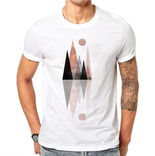 

100% Cotton Creative Design Sun Mountain Men T Shirt Summer Casual Tees Tops Mens Short Sleeve T-shirt Plus Size 4XL GH62