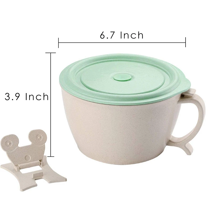 

Microwave Noodle Bowls with Lid-40 OZ Large Wheat Straw Soup Mug with Phone Holder-Microwave&Dishwasher Safe,Leak Proof,for Soup