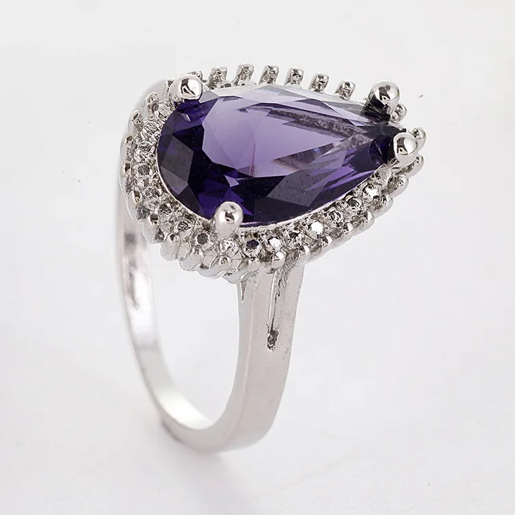 Ring 06 Модный большой голубой камень, кольцо, очаровательное ювелирное изделие для женщин, CZ обручальные кольца, кольцо для помолвки, Женские аксессуары, подарки Z4K146 - Цвет основного камня: Ring 06