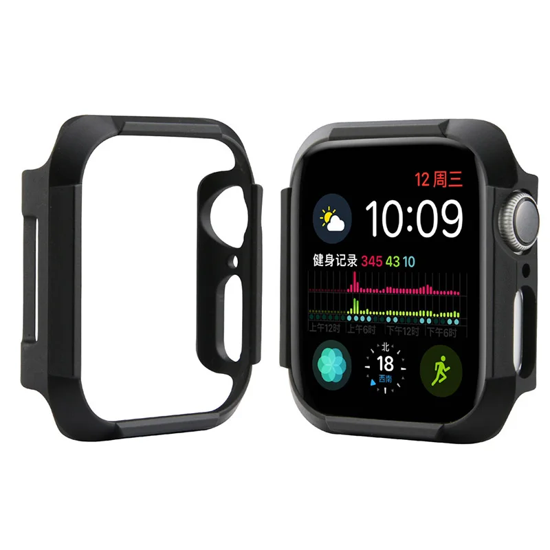 Жесткий противоударный чехол для apple watch 4 5 40 мм 44 мм Броня тонкий бампер для apple корпус для часов для Iwatch 5 4 - Цвет: Black