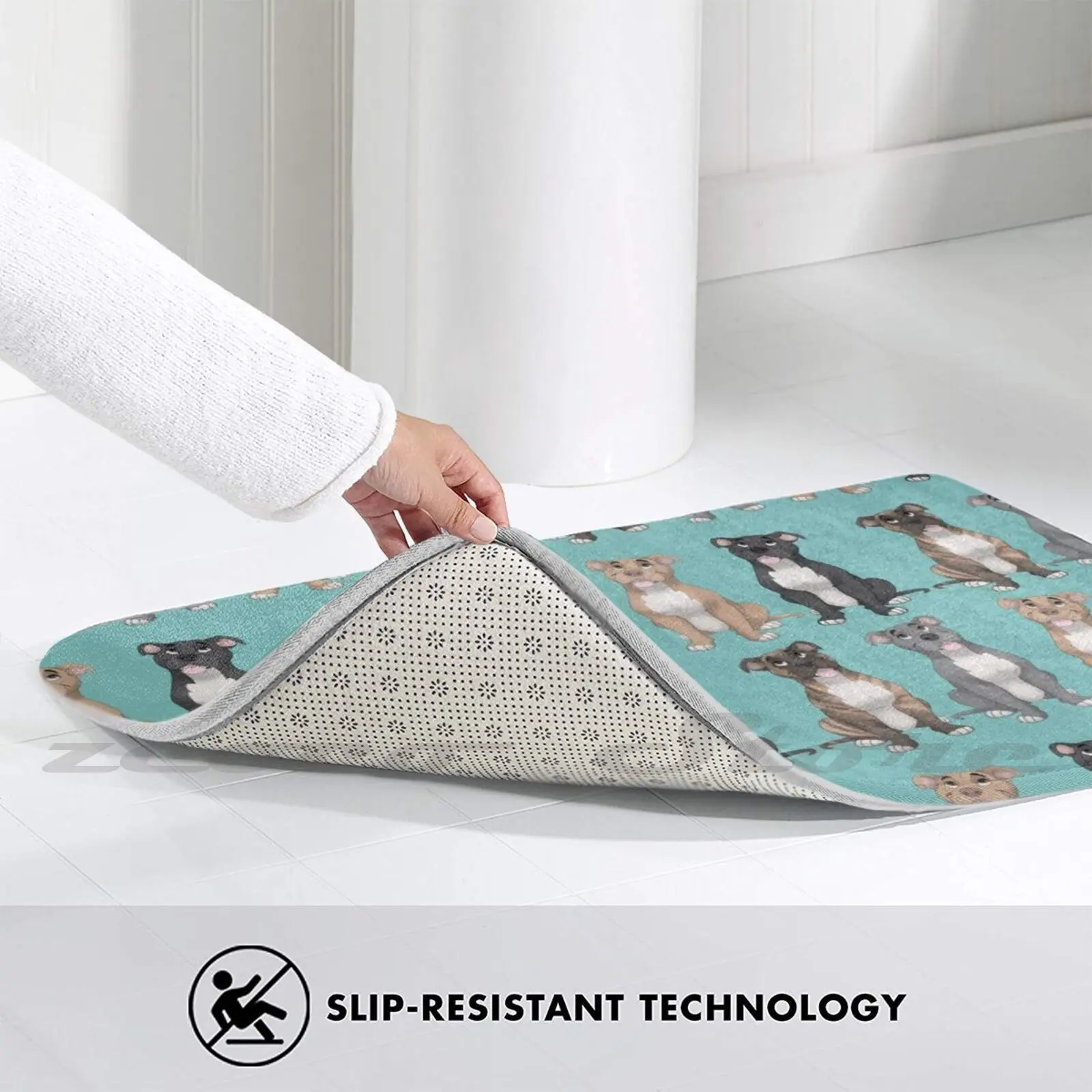 Ковер с рисунком питбуля нескользящий коврик для впитывания воды дверной собак