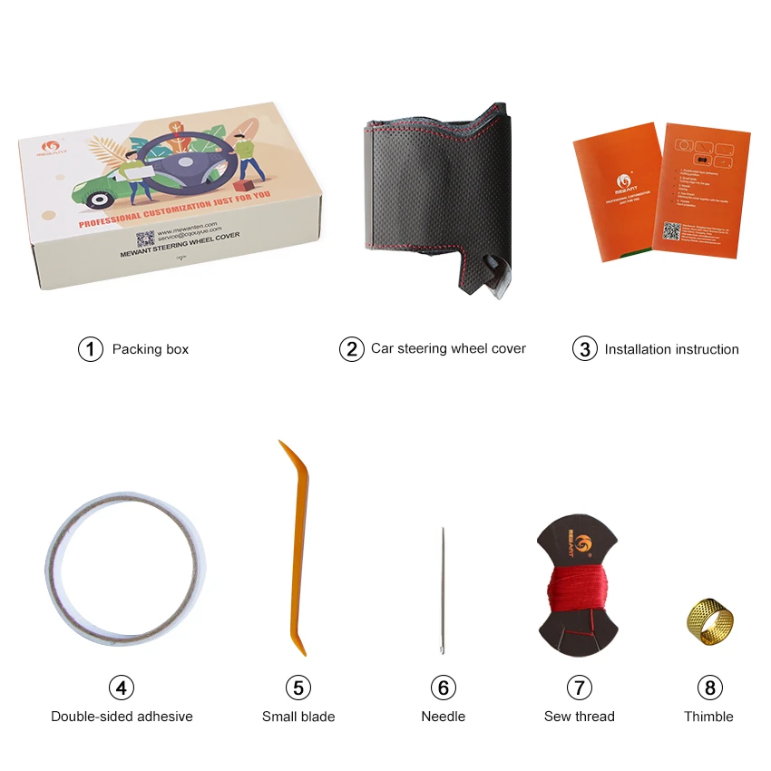 Чехол на руль автомобиля MEWANT из черной искусственной кожи для BMW E90 E91(Touring) 320d 325i 335i