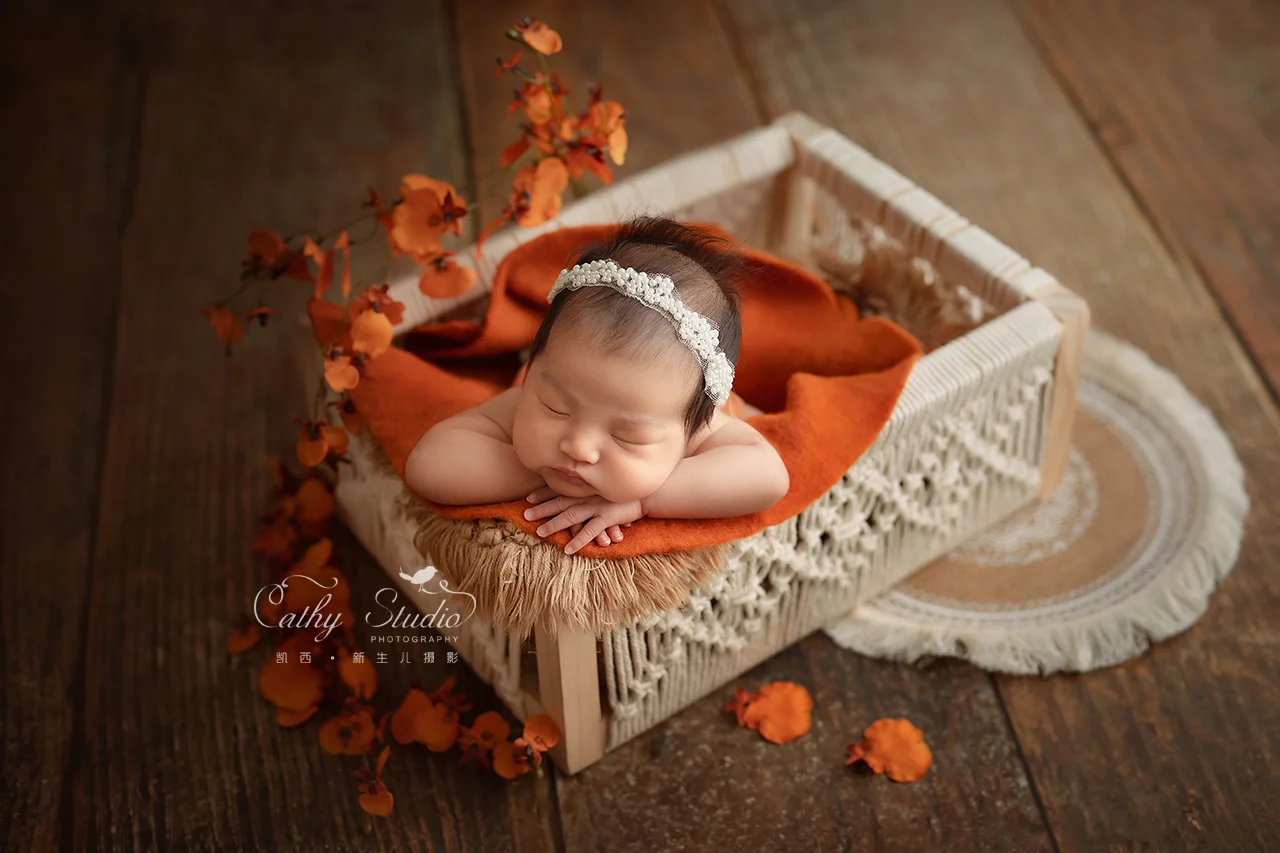 Newborn Photography Props Handmade Wood Box Theme Shooting Container Baby Photo Shoot Studio Accessori Posing Prop for Infant
