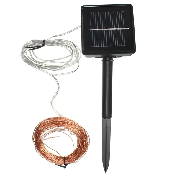 10 м светодиодная Солнечная лампа гирлянда наружная новогодняя праздничная