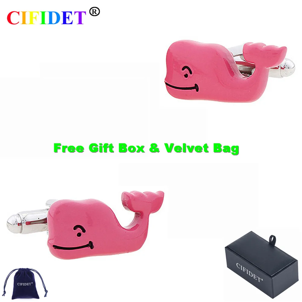 

Модная розовая запонка в виде животного CIFIDET кофта с Китом запонка с бархатной сумкой и подарочной коробкой ювелирные аксессуары подарок дл...