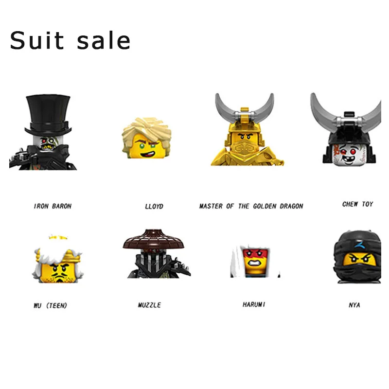 

Ninjas Iron Baron Lloyd Master of The Golden Dragon Action Figures Mini Bricks Building Blocks Diy Assembled Model Gift