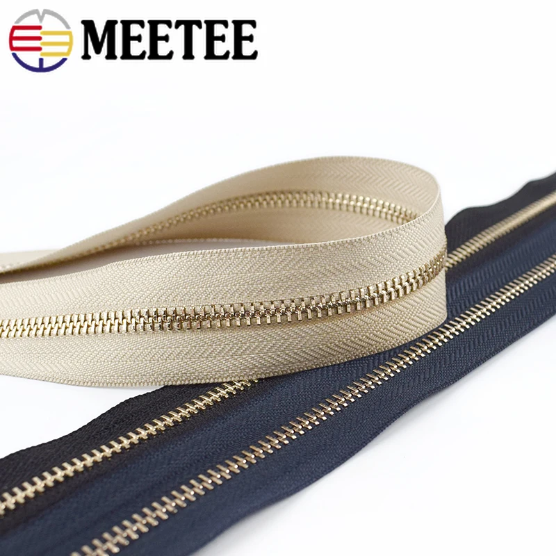 Meetee 2 шт. 35-85 см 5 # металлическая молния Золотые открытые шитья сумки карманное