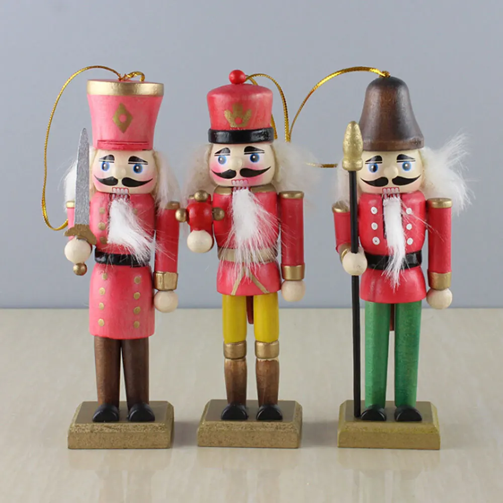 6 Pcs Wooden Doll Soldier Puppet Miniature Figurines Vintage Handcraft New Year Christmas Ornaments Home Decor | Дом и сад