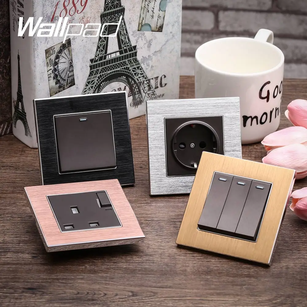 Wallpad LED диммер роскошный настенный выключатель света атласная металлическая