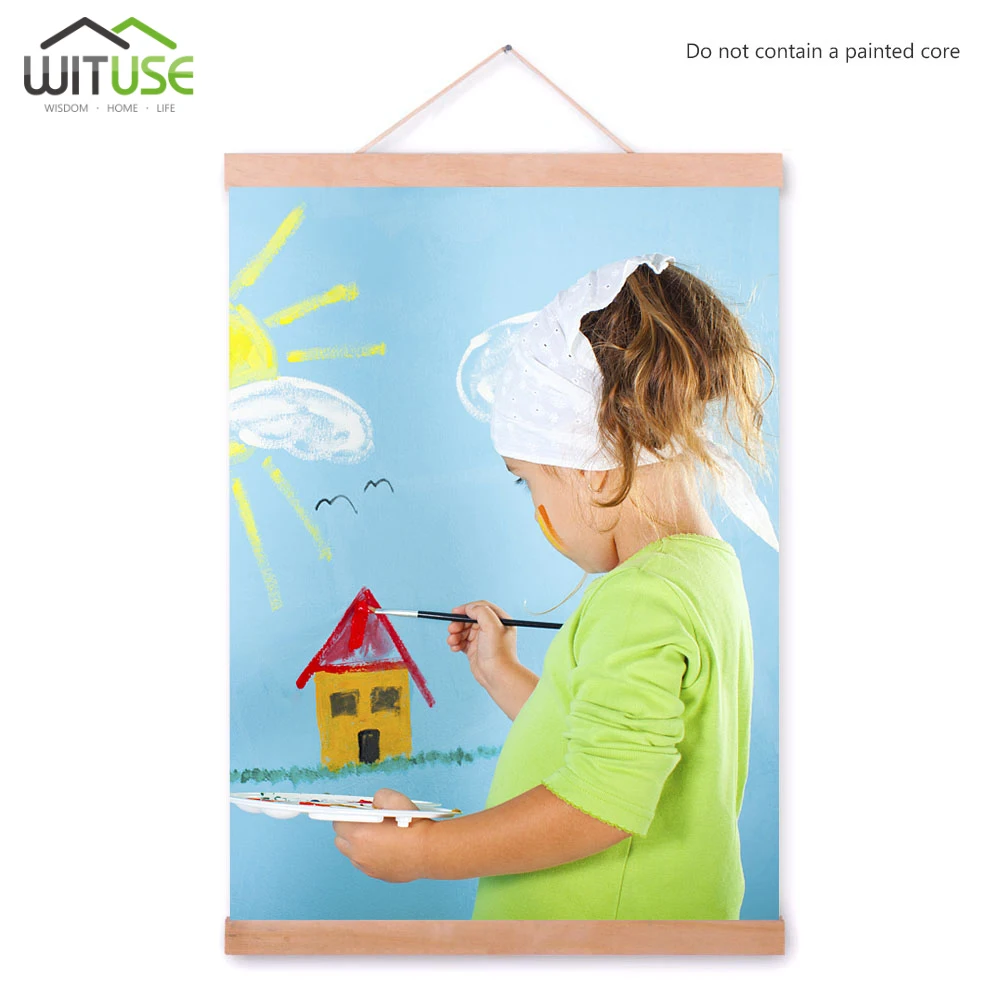 

21-60 cm Frames Teak Hanging Canvas wood Magnetic Photo Painting Holder Print Hanger Wall DIY Custom Art Decor Decoration Poster